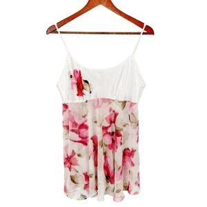 California Dynasty satin floral spaghetti straps camisole slip size small